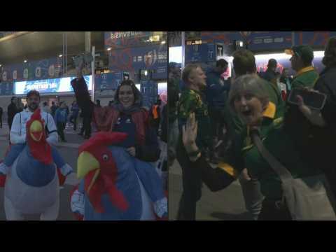 Rugby fans arrive at stadium ahead of France v. South Africa