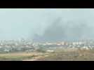 Smoke billows after Israeli strikes on Gaza near border with Sderot