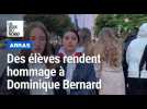 Arras: les élèves rendent hommage à Dominique Bernard devant le lycée Gambetta ce lundi matin