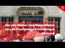 Aix-les-Bains: habitants et élus chantent la Marseillaise lors de l'hommage à Dominique Bernard