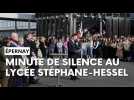 Minute de silence au lycée Stéphane Hessel en hommage à Dominique Bernard