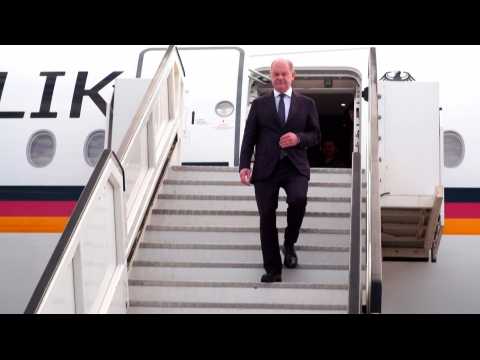 German Chancellor Olaf Scholz arrives in Tel Aviv