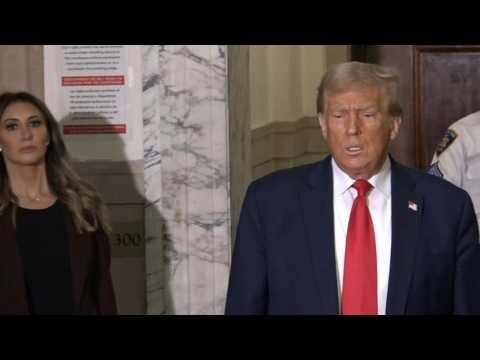 Donald Trump arrives at court for his civil fraud trial