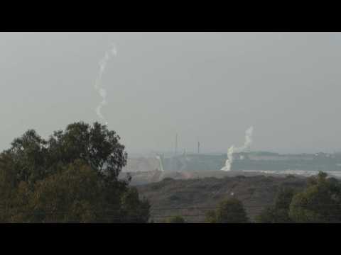 Palestinian militants fire rockets from Gaza towards Ashkelon in Israel