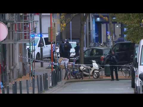 Police cordon off site where Brussels attack suspect arrested