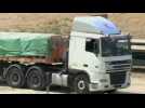 Trucks loaded with aid arrive on Palestinian side of Rafah border with Egypt