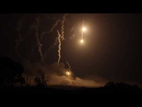 Flares and projectiles seen in the sky in the northern Gaza Strip