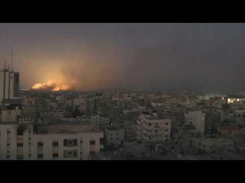Explosions rock, light up Gaza City sky