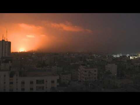 Strikes, flares over Gaza on day 27 of Israel-Hamas war