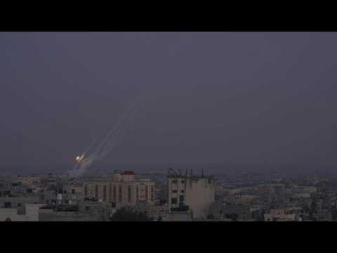 Rockets fired from Rafah, flares in Gaza City