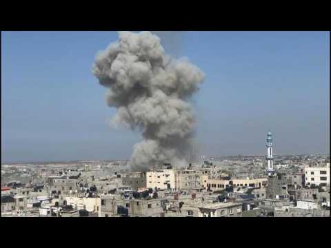 Smoke rises after strike on Rafah in Gaza Strip