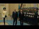 Kazakh President welcomes Russian President Vladimir Putin in Astana