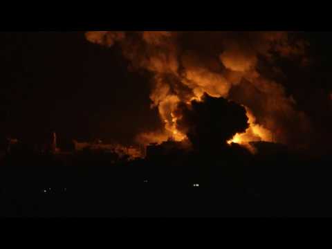Huge fireballs erupt in northern Gaza seen from Israel (2)