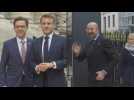 Emmanuel Macron and Charles Michel arrive at Paris Peace Forum