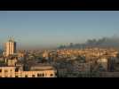 Plumes of smoke billow over Gaza City