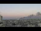 Flares and explosions over Gaza City sky - Label : AFPTV - First images - Category : News