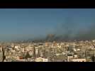 Smoke rises in Gaza City after strike
