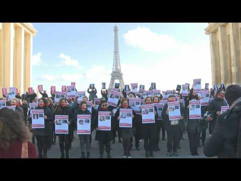 Rally in Paris in support of hostages held by Hamas