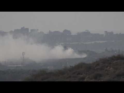 Smoke billows over northern Gaza as Israel fires smoke bombs