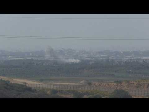 Strike on northern Gaza seen from southern Israel