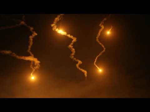 Israeli army flares light the sky over Gaza City overnight