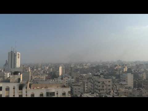 Gaza skyline as war between Israel and Hamas enters second month