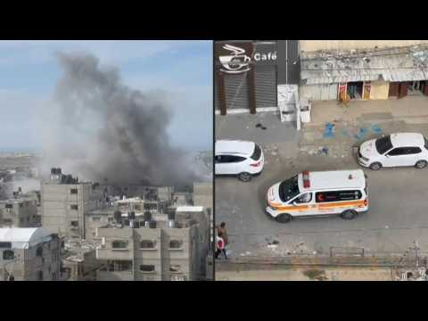 Smoke billows after strike on southern Gaza