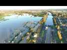 Weather: aerial images of historic flooding in Arques, northern France