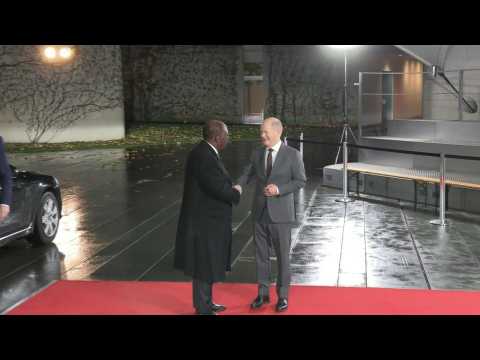 Ivorian President Alassane Ouattara arrives in Berlin for G20 Africa Conference