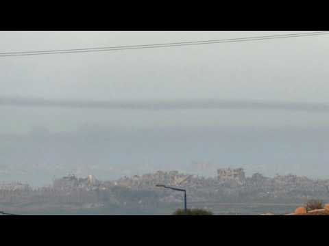 Northern Gaza skyline before and after ceasefire takes effect