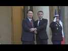 French President Macron greets South Korean counterpart Yoon in Paris