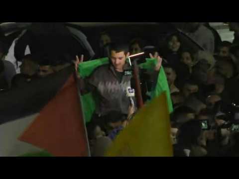 Crowd cheers release of Palestinian prisoner near Ramallah