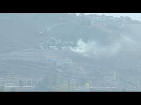 Smoke billows after strikes along Lebanon's southern border with Israel