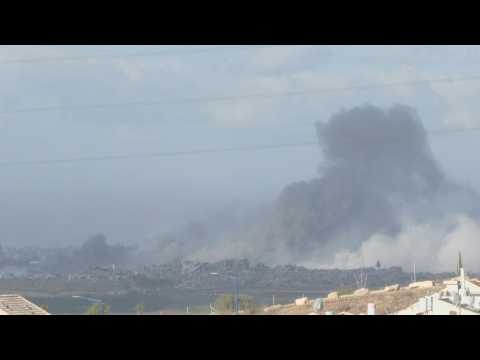 Smoke billows as Israel continues to pound northern Gaza