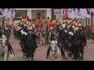 Royal procession along the Mall for South Korean president's UK state visit
