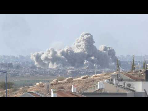 Strike on northern Gaza seen from Israel