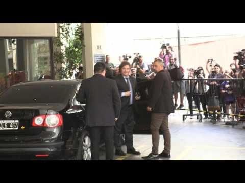 President elect Milei arrives to hotel after meeting with Fernandez
