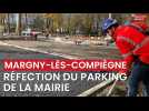Travaux du parking du parc de la mairie, à Margny-lès-Compiègne, 23 novembre 2023