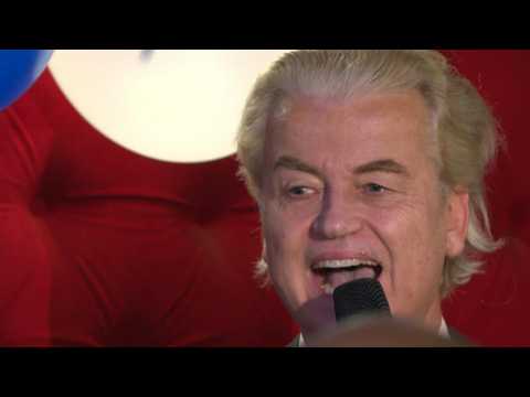 Far-right Wilders celebrates exit poll Dutch election win