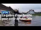 Attin : la galère d'une famille pour sortir de sa maison entourée par les eaux