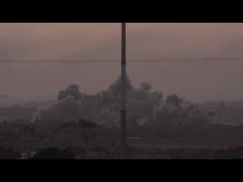 Smoke billows after Israeli air strikes on northern Gaza