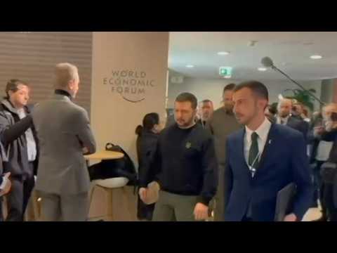 Ukraine's president Zelensky arrives at WEF in Davos