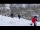 Jour de neige sur le terril de l'Escarpelle à Roost-Warendin