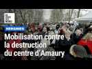 Manifestation contre la démolition du centre Amaury à Hergnies