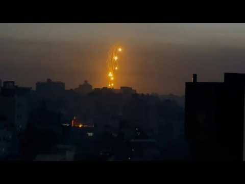 Israeli army flares dropped over central Gaza