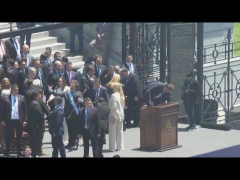 Argentina's new president Milei hugs Ukrainian Zelensky and Brazilian Bolsonaro