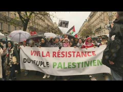 Demonstration in support of the Palestinians people kicks off in Paris