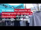 VIDEO. Parents et enseignants du collège La Durantière écrivent au ministre de l'Éducation