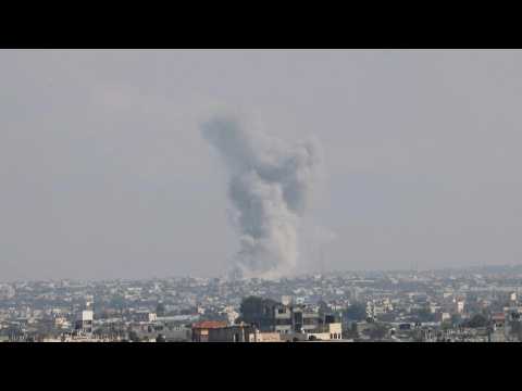 Smoke billows after strike on Khan Yunis in southern Gaza
