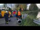 Arques : les sapeurs-pompiers installent des pompes pour lutter contre les inondations